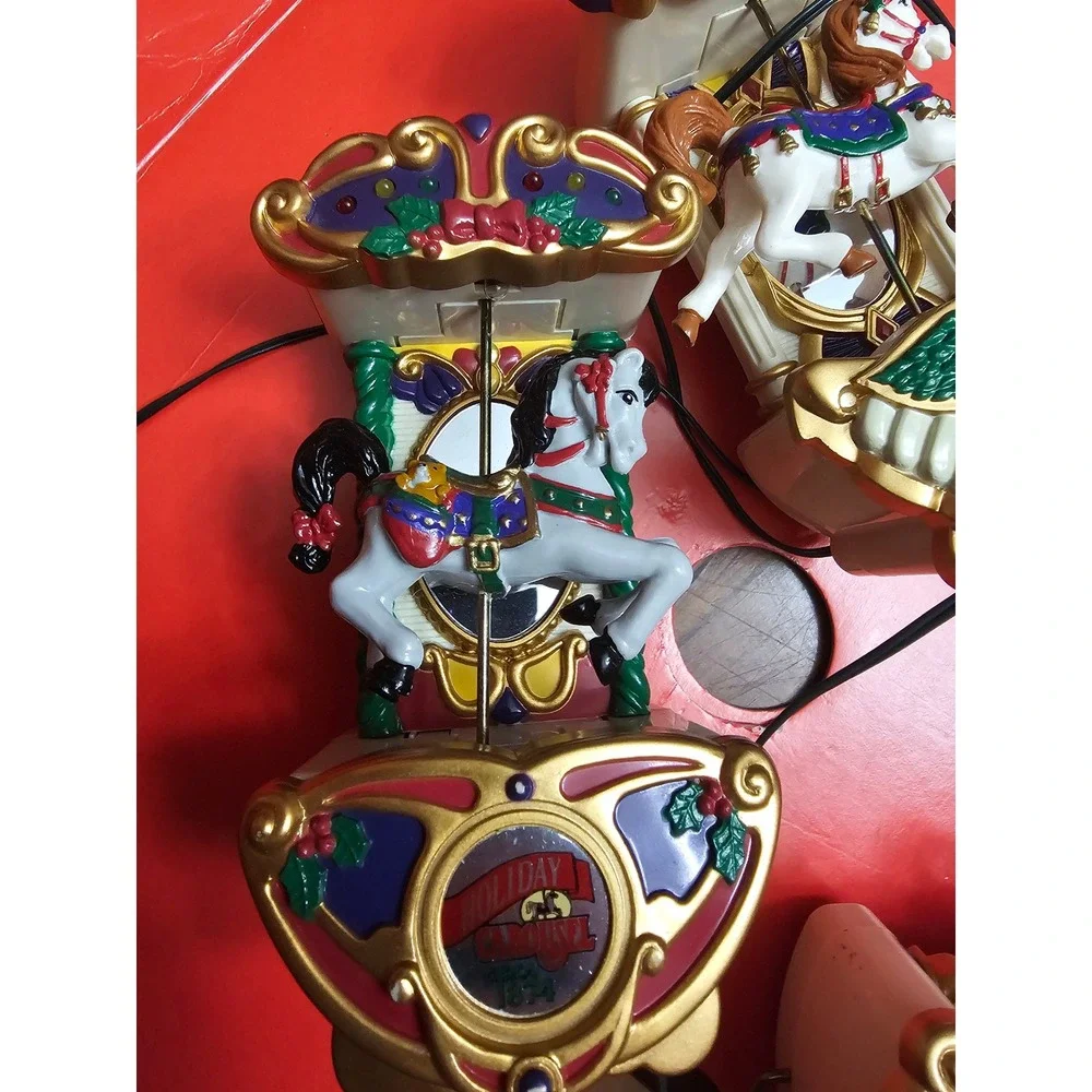 Mr Christmas Holiday Carousel Circa 1874 Animated Musical Ornaments Set Lighted